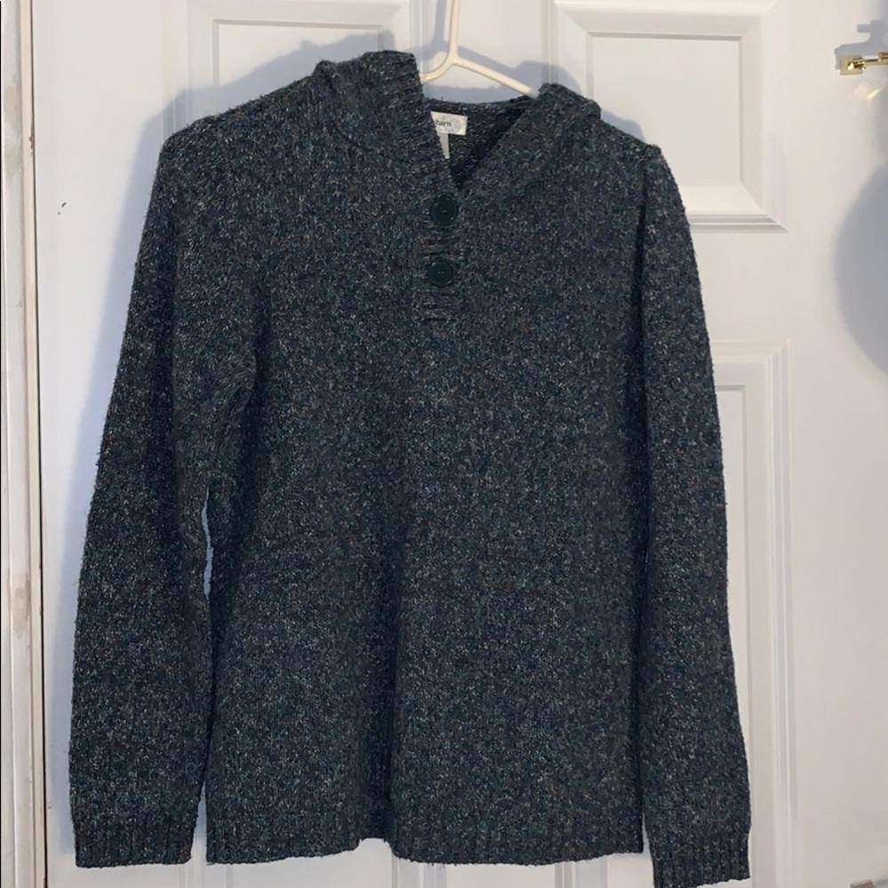 Blue Dress Barn Sweater With Hood